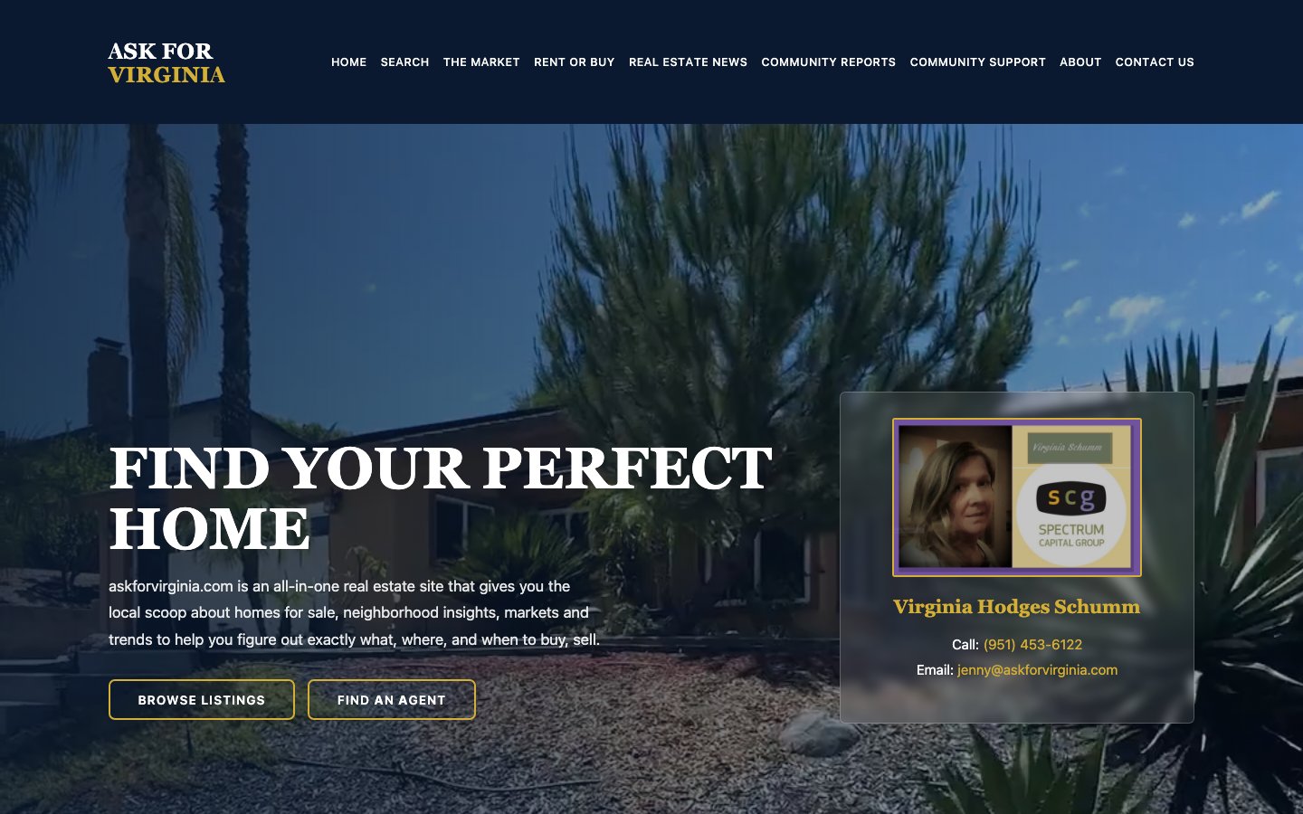 AskForVirginia.com home page